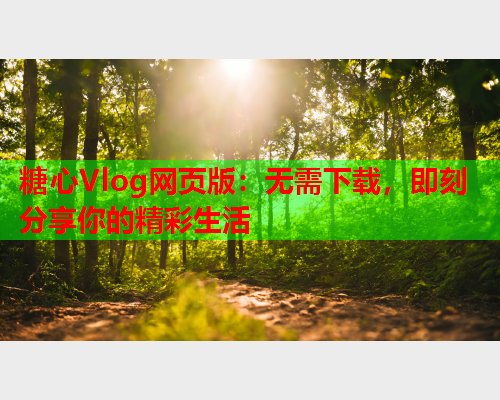 糖心Vlog网页版：无需下载，即刻分享你的精彩生活